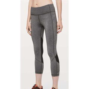 Lululemon Pace Rival Crop 22 Inch Inseam MR Size 2 W6AVLS in Heathered Black